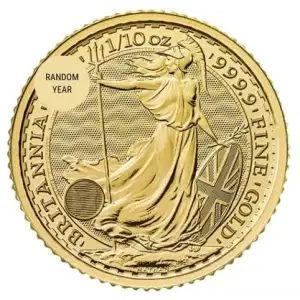 (Random Year) 1/10oz Royal Mint Britannia .9999 Gold Coin
