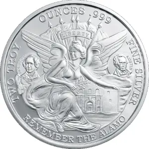 2oz Texas Commemorative .999 Silver Round