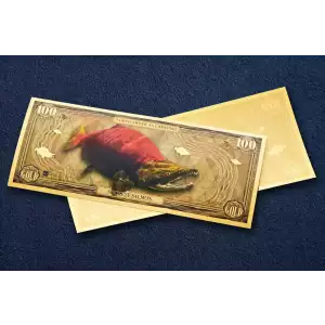 100mg Aurum Sockeye Salmon 24k Gold Foil Note