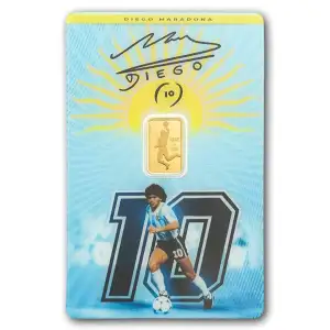 1 gram PAMP Suisse Diego Maradona .9999 Gold Proof-like Bar in TEP