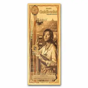 25 Idaho GoldBack Note 1/40th oz .999 Gold