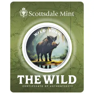 1 oz Scottsdale Mint THE WILD - Wild Boar .999 Silver Colorized Round in Certi-Lock Assay  (3)