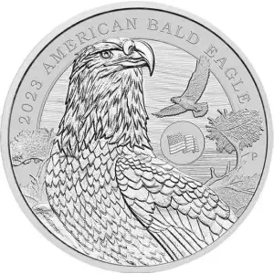 2023 1oz Tuvalu American Bald Eagle w/ Flag Privy .9999 Silver Coin