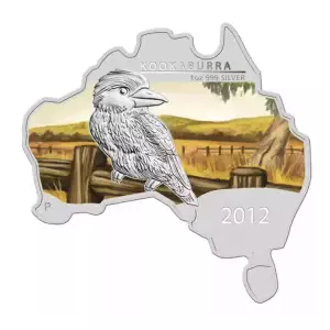 2012 1oz Australia Perth Mint EMU Australian Map Shaped .999 Silver Coin