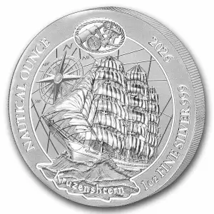 2026 1 oz Rwanda Nautical Ounce Series - Kruzenshtern .999 Silver BU Coin