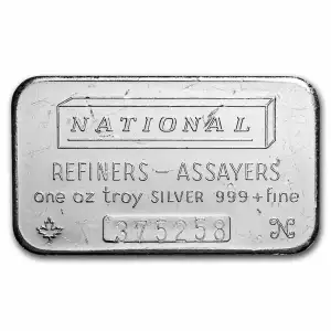 1oz Canada National Refiners-Assayers .999 Silver Bar