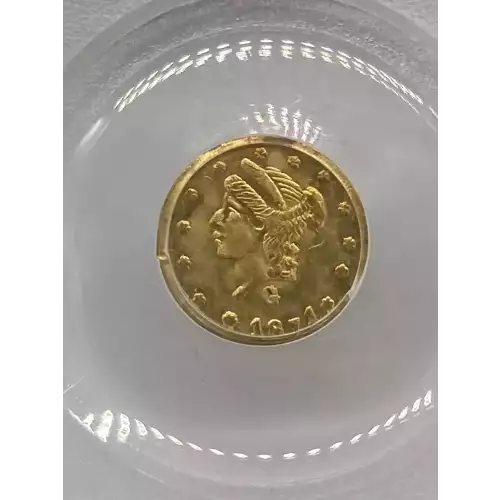 Territorial Gold -California Small Denomination Gold-Quarter Dollar Round-Liberty Head -Gold- 0.25 Dollar (2)