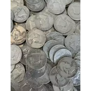US 90% Silver Coinage - Pre 1965 - Junk Silver -Franklin  Half Dollars $1FV