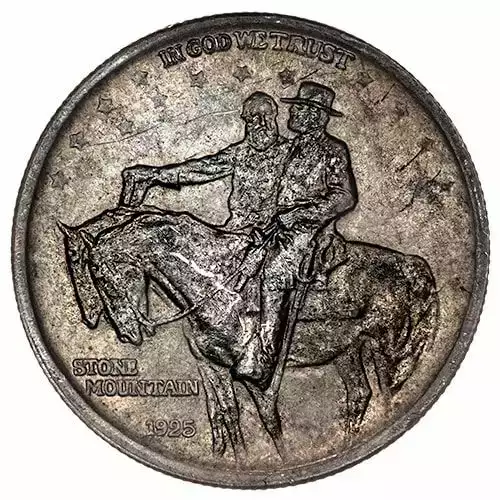 US Mint Commemorative 90% Silver Stone Mountain Half Dollars Circulated (3)
